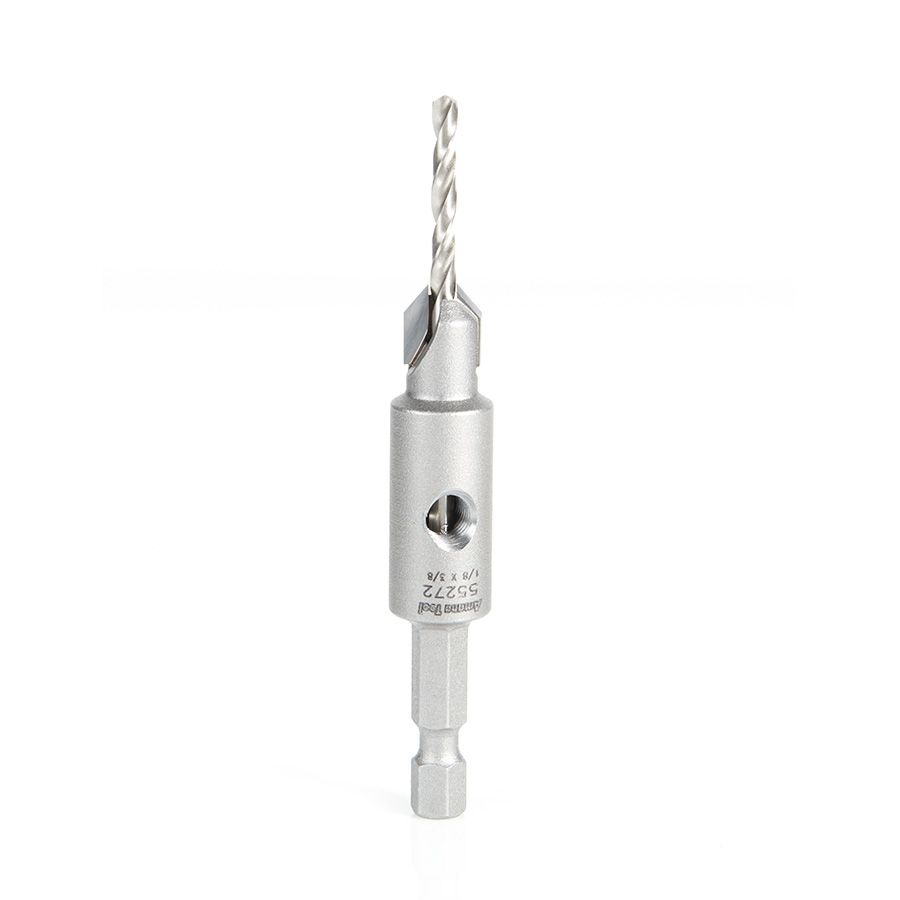 Amana Tool Carbide Tipped 82° Countersink Drill Bit - 1/2" Dia, 1/4" Hex Shank, For #12 Wood Screws