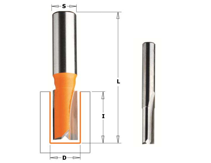 CMT 811.560.11 15/64" Short Series Straight Router Bit - 1/2" Shank, Carbide Tipped - View #8