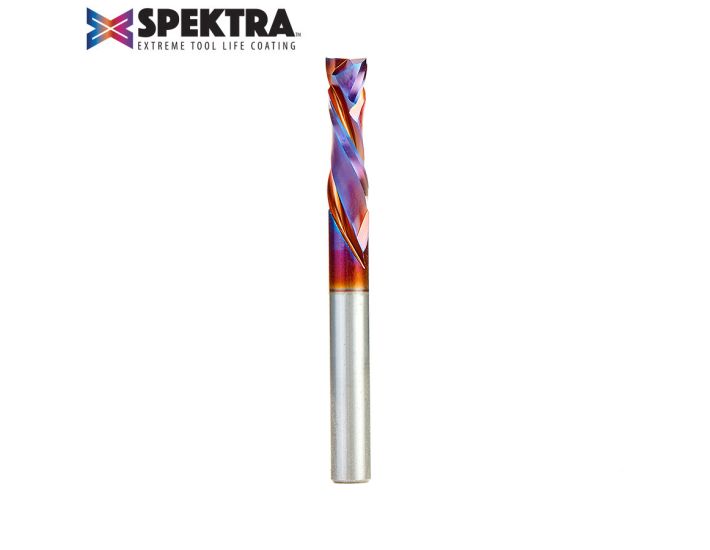 thumbnail interactive-video image 1 of Amana Tool Spektra Solid Carbide Compression Router Bit - 1/4" Diameter 2-Flute For CNC Woodworking 1 of 13