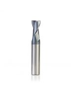 Amana 51468 CNC Solid Carbide Spiral for Steel & Stainless Steel with AlTiN Coating 2-Flute x 1/2 Dia x 3/4 x 1/2 Shank x 3 Inch Long Up-Cut Router Bit / 45º Corner Chamfer End Mill