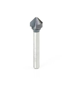 Amana 45762 Carbide V-Groove 90 Deg. Folding for Composite Material Panels Like SCM & TCM  0.090 Inch Tip Width x 3/8  x 1/2 Dia. x 1/4 Inch Shank AlTiN Coated Router Bit