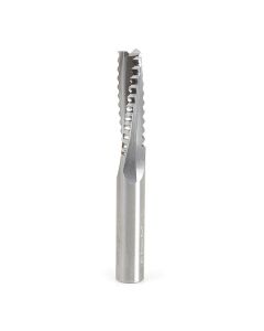 Amana 46129 CNC Solid Carbide Roughing Spiral 3 Flute Chipbreaker 3/8 Dia x 1-1/4 x 3/8 Inch Shank Up-Cut Router Bit