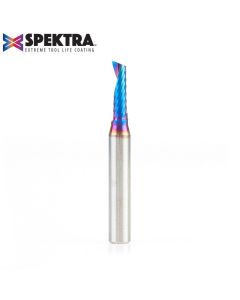 Amana 51417-K Solid Carbide CNC Spektra™ Extreme Tool Life Coated Spiral 'O' Single Flute, Plastic Cutting 3/16 Dia x 5/8 x 1/4 Shank x 2 Inch Long Up-Cut Router Bit