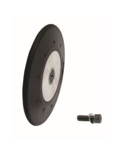 Dynabrade 11638 Contact Wheel Ass'y, 4" Dia. x 1/2" W x 5/8" I.D., Severly Face, 70 Duro Rubber Radiused