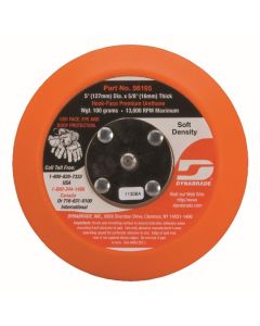 Dynabrade 56195 5" (127 mm) Dia. Non-Vacuum Disc Pad, Hook-Face, Short Nap